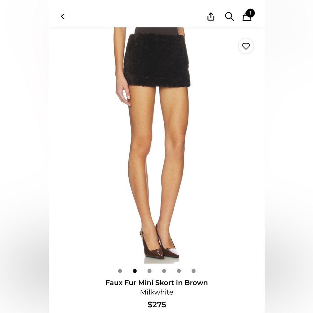 REVOLVE Faux Fur Mini Skirt in Brown and White